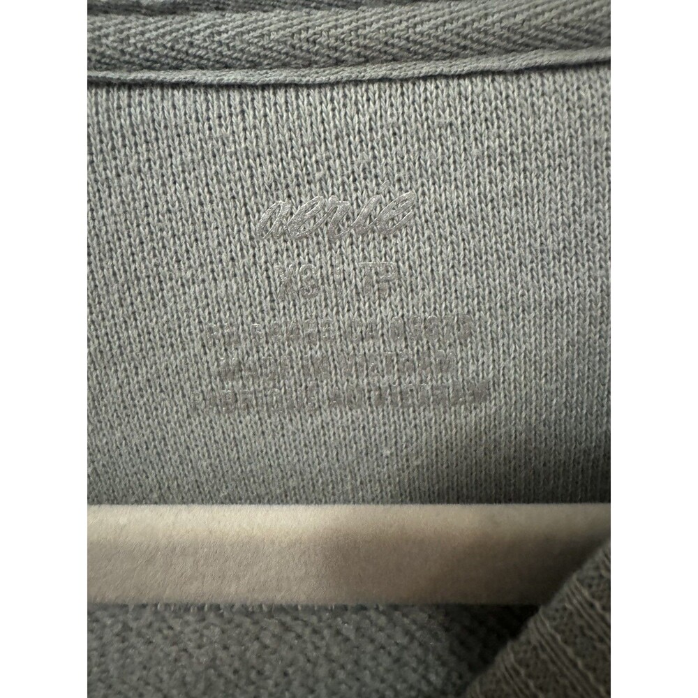 Aerie Olive Green Sage Sweatshirt Oversized XS Crewneck Distressed Cozy Pullover - Picture 5 of 6